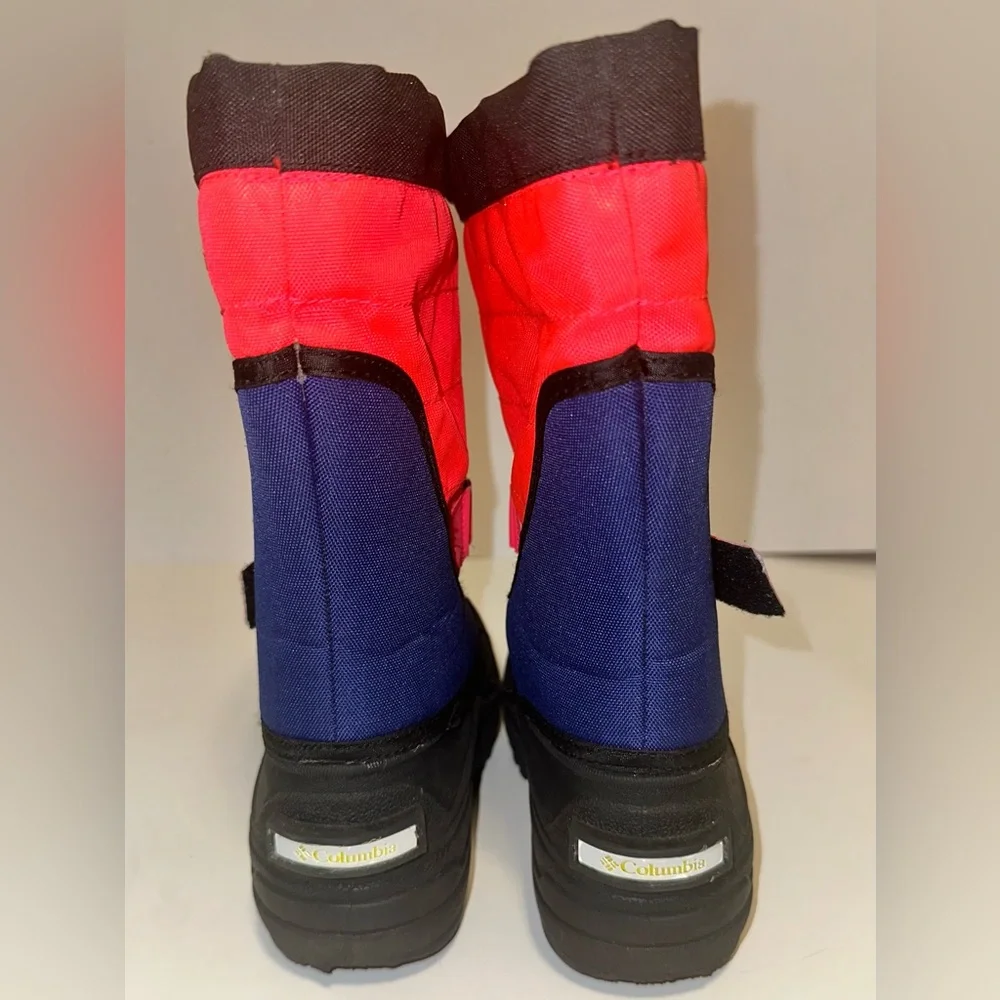 Columbia Powderbug Plus II Youth Neon Pink Blue Waterproof Winter Snow Boots 13